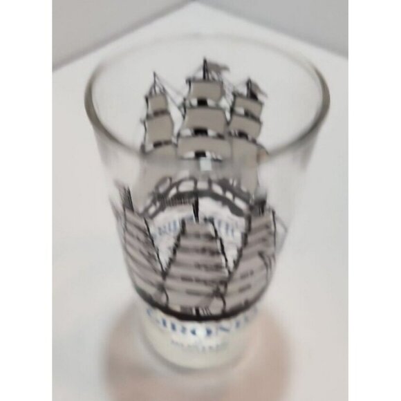 Vtg Hazel Atlas Schooners Blue Glass Ice Bucket & 4 Glasses Long John Silvers - Picture 11 of 16